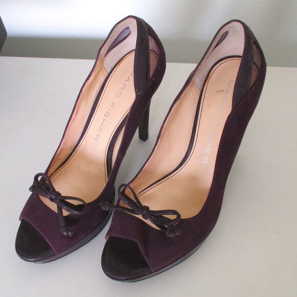 Marc Fisher "Violat 2" Womens Plum .5" Platform Peep w/3.5" Heel NWOB - Size 7M - Picture 9 of 11